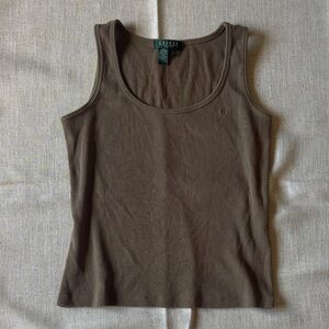 Ralph Lauren Brown Cotton Tank Top